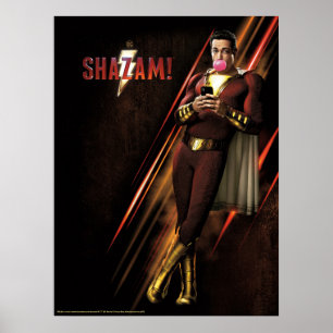 SHAZAM!   Shazam Blowing Bubble Gum Poster