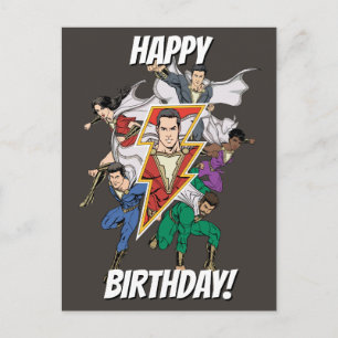 SHAZAM!   Shazam Family Graphic Postcard