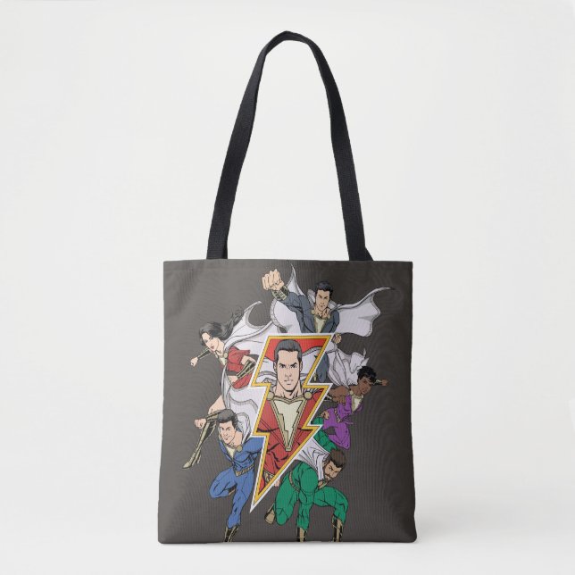 SHAZAM! | Shazam Family Graphic Tote Bag (Front)
