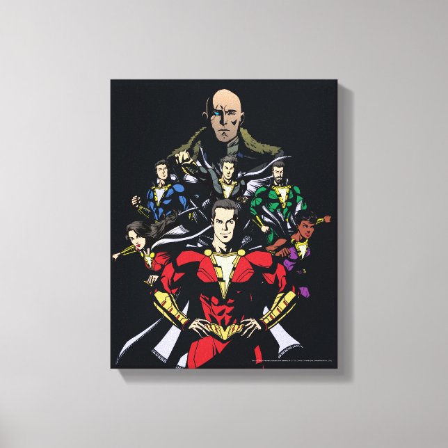 SHAZAM! | Shazam Family Vs. Dr. Sivana Canvas Print (Front)