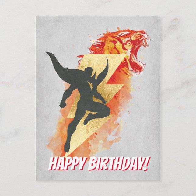 SHAZAM! | Shazam Tiger & Lightning Graphic Postcard (Front)