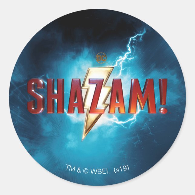 SHAZAM! | Theatrical Logo Classic Round Sticker (Front)