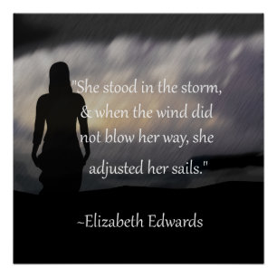 She Adjusted Her Sails Inspirational Sq Poster