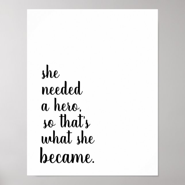 She became a hero poster (Front)