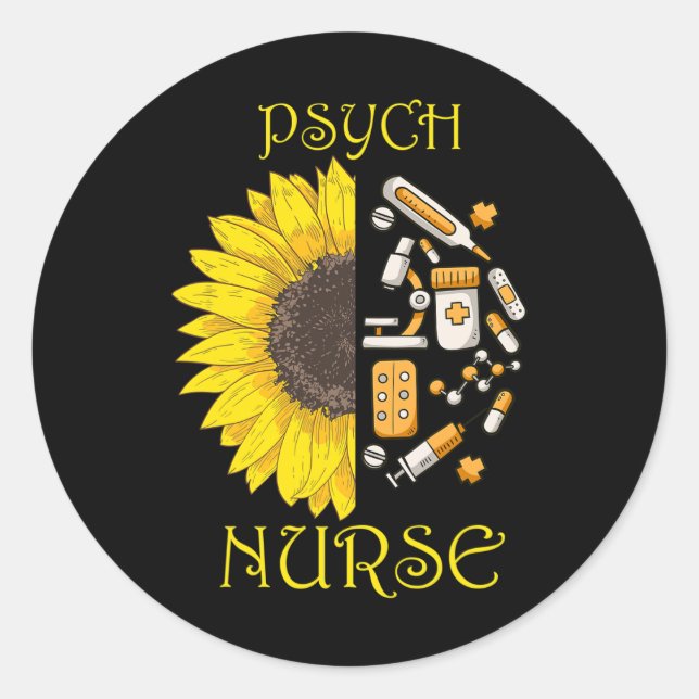 She Became A Psych Nurse Psychiatric Nursing Menta Classic Round Sticker (Front)
