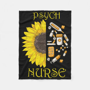 She Became A Psych Nurse Psychiatric Nursing Menta Fleece Blanket
