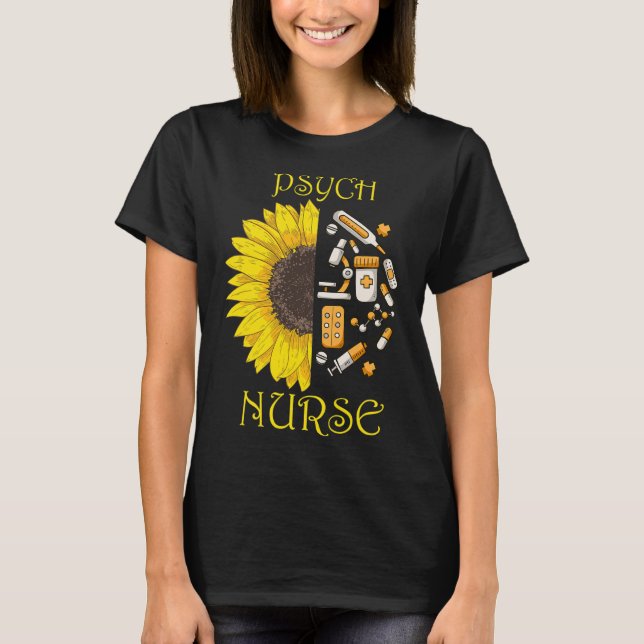 She Became A Psych Nurse Psychiatric Nursing Menta T-Shirt (Front)
