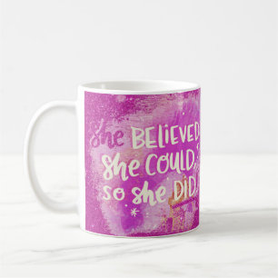 She believed coffee mug