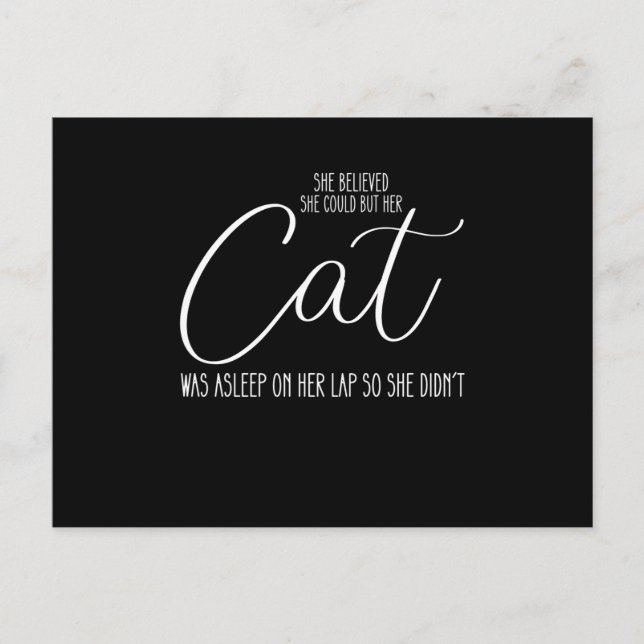 She Believed She Could But Her Cat Was Asleep On H Postcard (Front)
