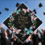 She Believed She Could Butterflies Black And Gold<br><div class="desc">Personalise this pretty design featuring butterflies with your grads name and class year. Designed by Thisisnotme©</div>
