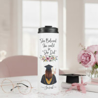 She Believed She Could Floral Graduate Name Quote