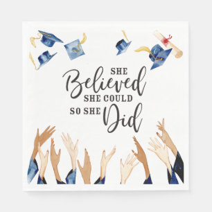 She Believed She Could Graduation Caps  Napkin