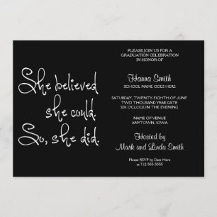 She Believed She Could Graduation Invitation