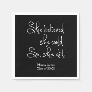 She Believed She Could Graduation Napkin