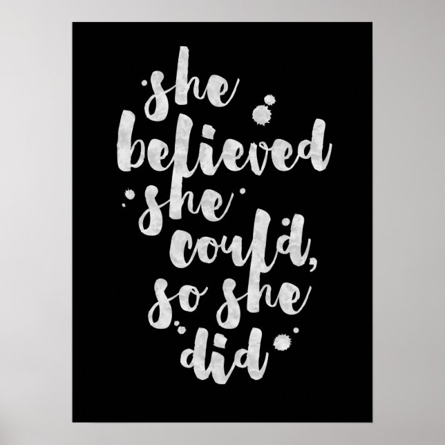 She Believed She Could - Inspirational Poster (Front)