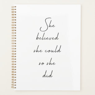 She Believed She Could Inspirational Quote Planner