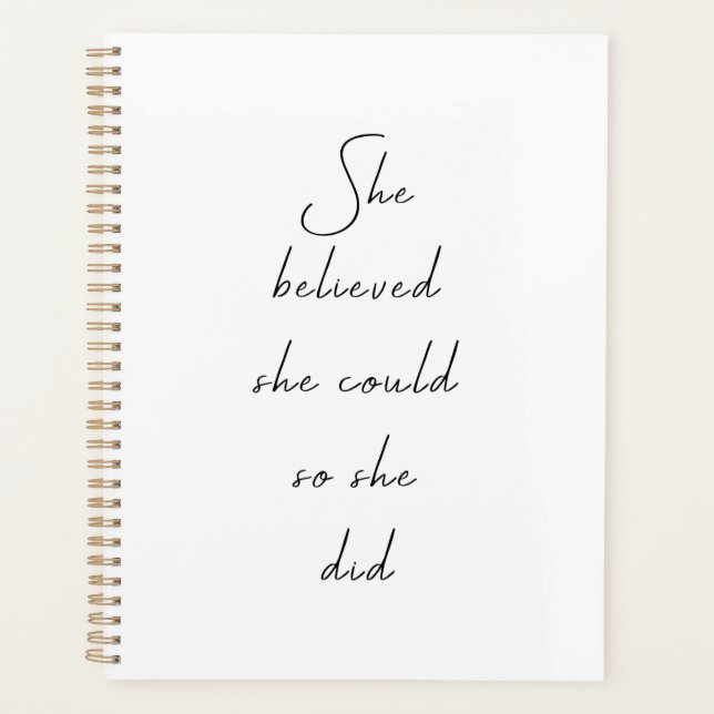She Believed She Could Inspirational Quote Planner (Front)