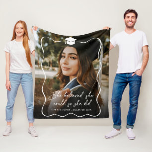 She Believed She Could Photo Graduation Fleece Blanket