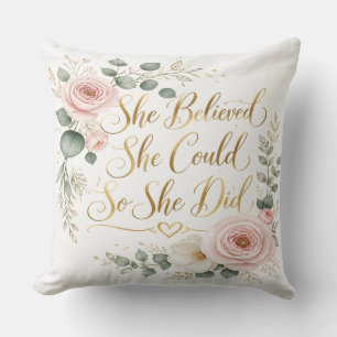 She Believed She Could Pillow
