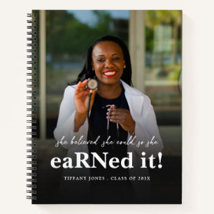 She Believed She Could RN Nurse Photo Graduation Notebook