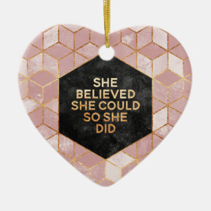 She Believed She Could So She Did Ceramic Tree Decoration