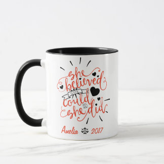 She Believed She Could So She Did Custom Coffee Mug