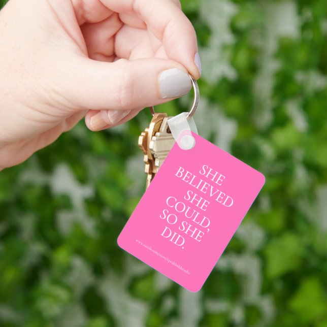 She Believed She Could So She Did Custom Keychain (Hand)
