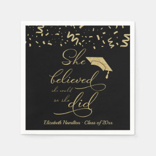 She Believed She Could So She Did Grad Party Napkin