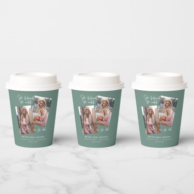 She believed she could so she did graduation  pape paper cups (Multi)