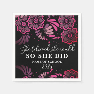She Believed She Could So She Did Graduation Party Napkin