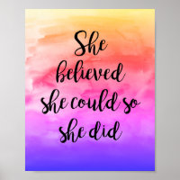 She Believed She Could So She Did Inspirational Po