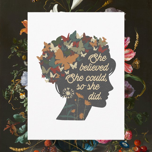 She Believed She Could, So She Did motivational Postcard (She Believed She Could, So She Did motivational Postcard
)