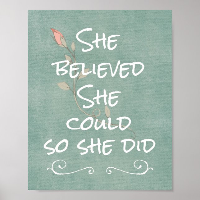 She believed she could so she did Motivational Poster (Front)