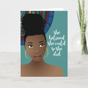 She Believed She Could So She Did   Natural Beauty Note Card