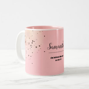 She Believed She Could So She Did Personalised Two-Tone Coffee Mug