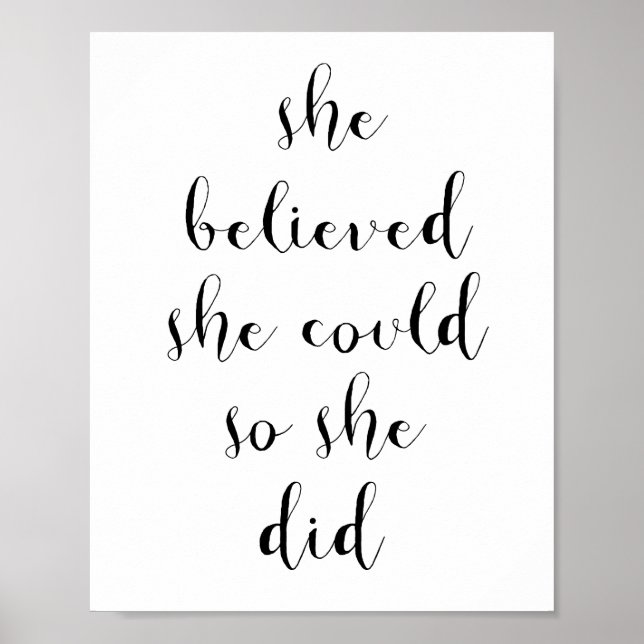 She believed she could so she did poster (Front)