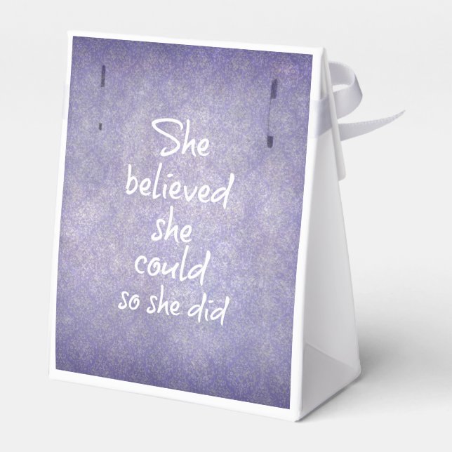 She Believed she Could so She Did Quote Favour Box (Back Side)