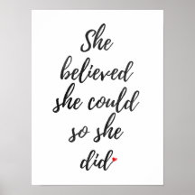 She Believed She Could So She Did, Wall Art