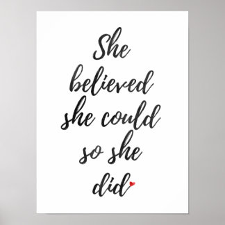She Believed She Could So She Did, Wall Art