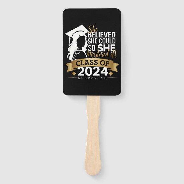 She Believed She Could So She Mastered It 2024 Hand Fan (Front)