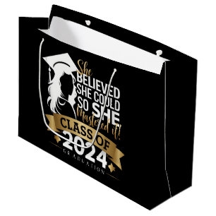 She Believed She Could So She Mastered It 2024 Large Gift Bag
