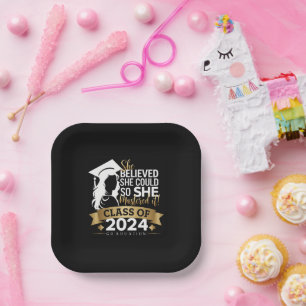 She Believed She Could So She Mastered It 2024 Paper Plate