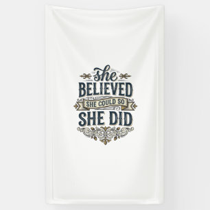 She Believed She Did Vintage Motivation Shirt_1 Banner