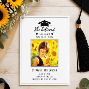 She Believed, So She Did Graduation Announcement