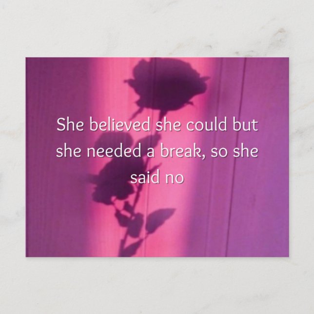 She Belived She Could Funny Feminist Motivational  Holiday Postcard (Front)