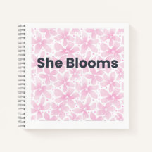 She Blooms Inspirational Floral Notebook