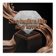 "She Built a Life" Motivational Canvas: Luxe Rose