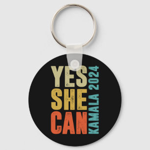 She Can Kamala 2024 Retro Colours Key Ring
