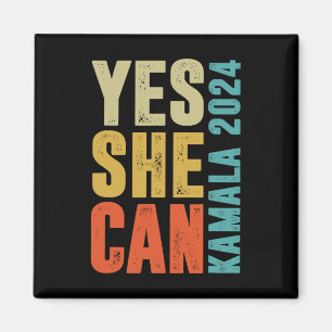 She Can Kamala 2024 Retro Colours Magnet