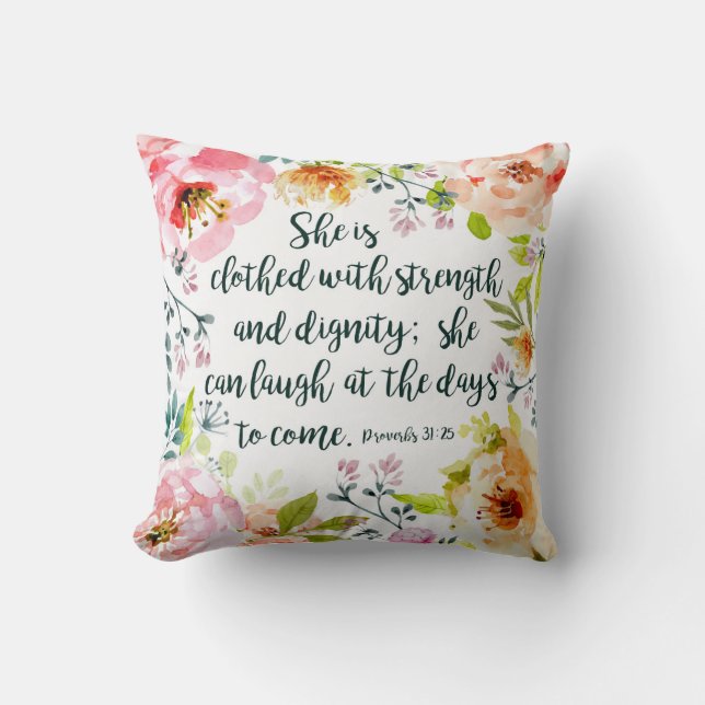 She can laugh at the days to come cushion (Front)